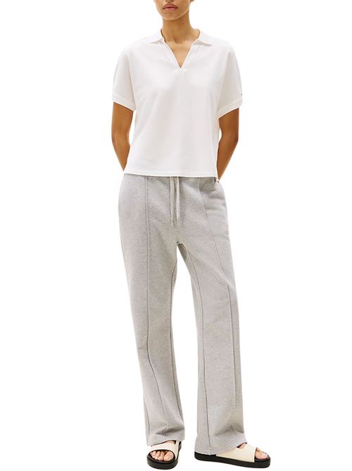Polo donna ecru in lyocell Tommy Hilfiger | WW0WW44512YBL